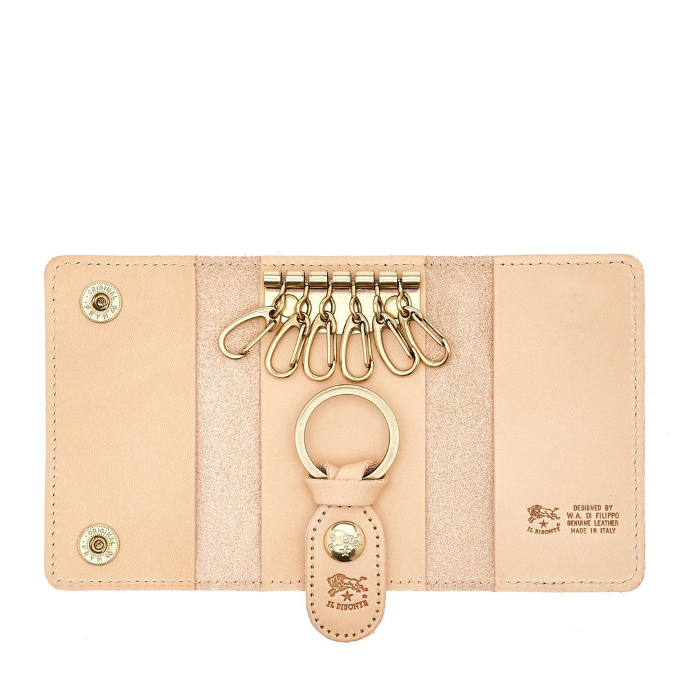 Porte clefs en cuir couleur naturel