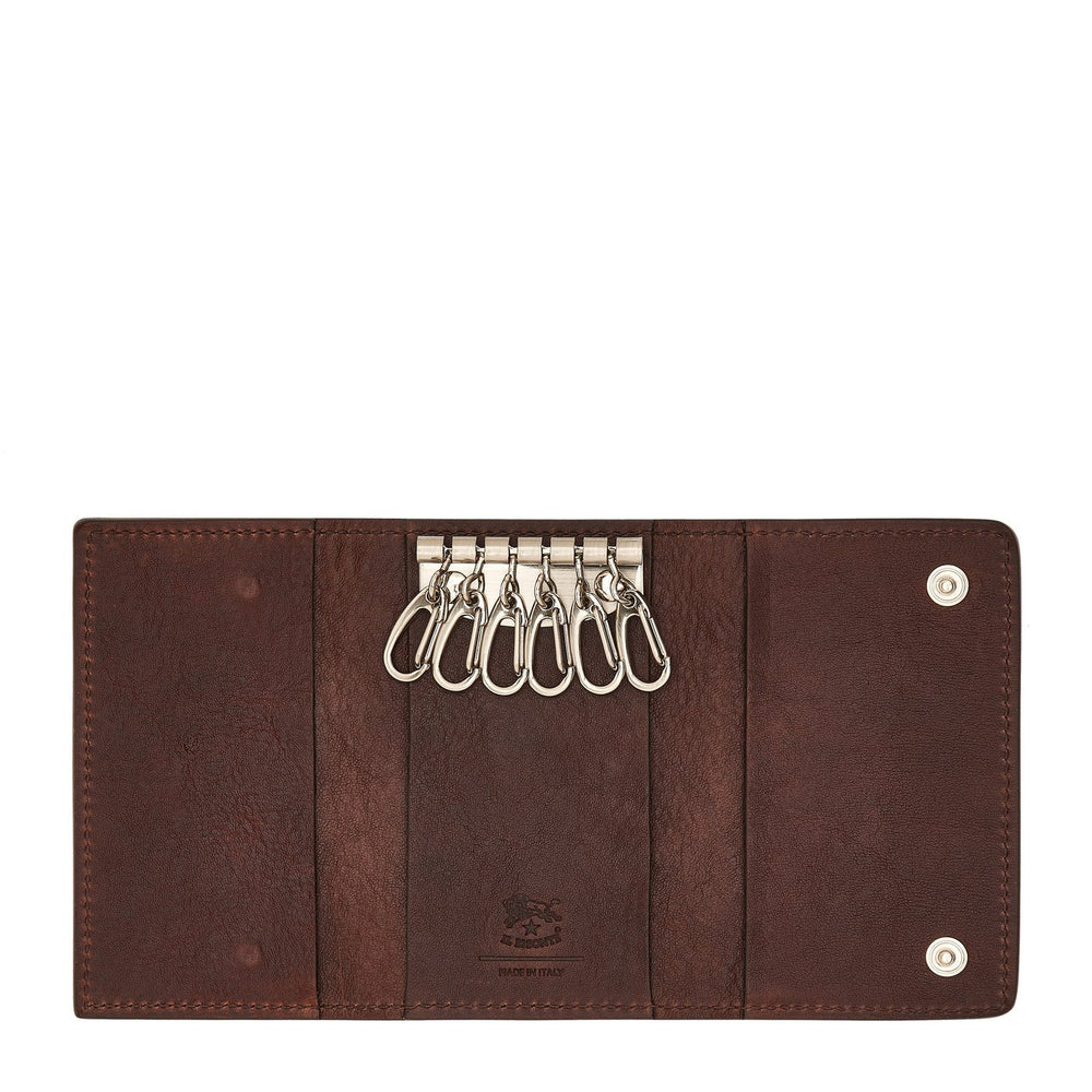 Oriuolo | Men's keyring in vintage leather color coffee