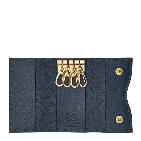 Oliveta | Women's keyring in leather color blue