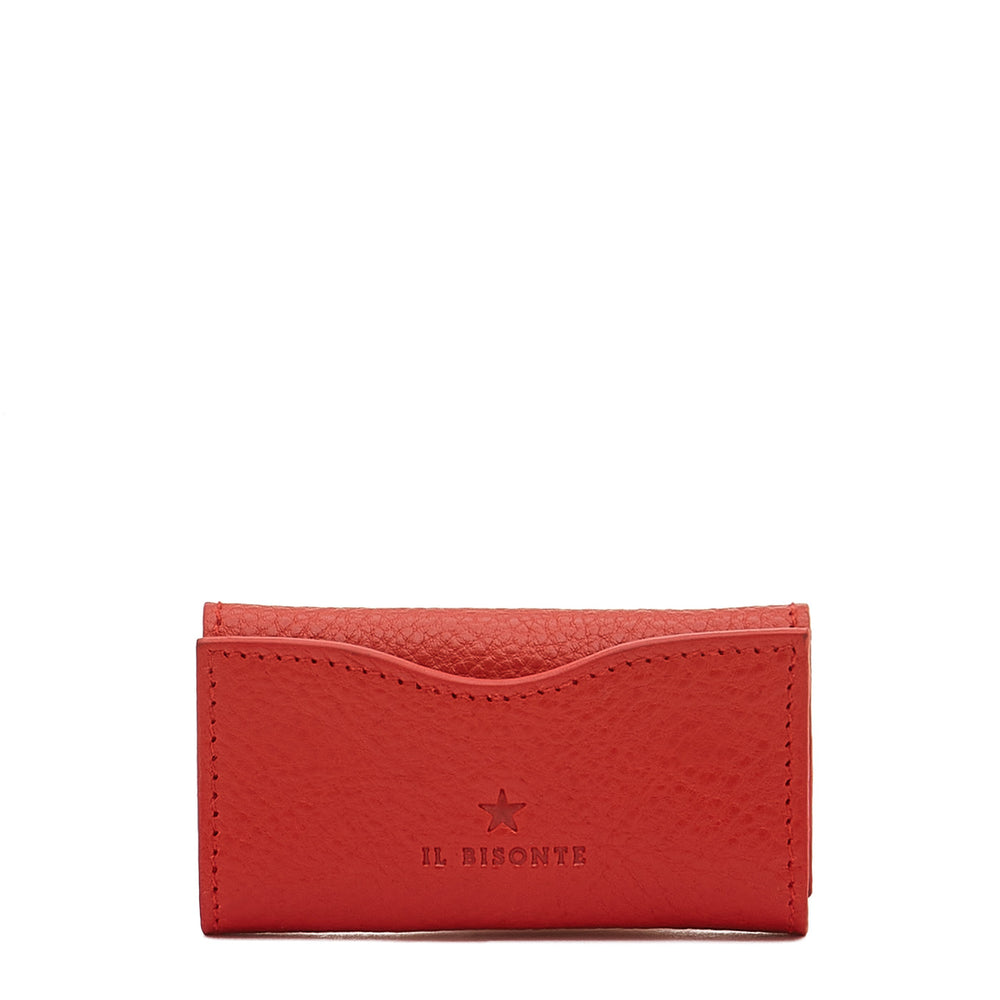 Oliveta | Porte clefs pour femme en cuir couleur rouge vif