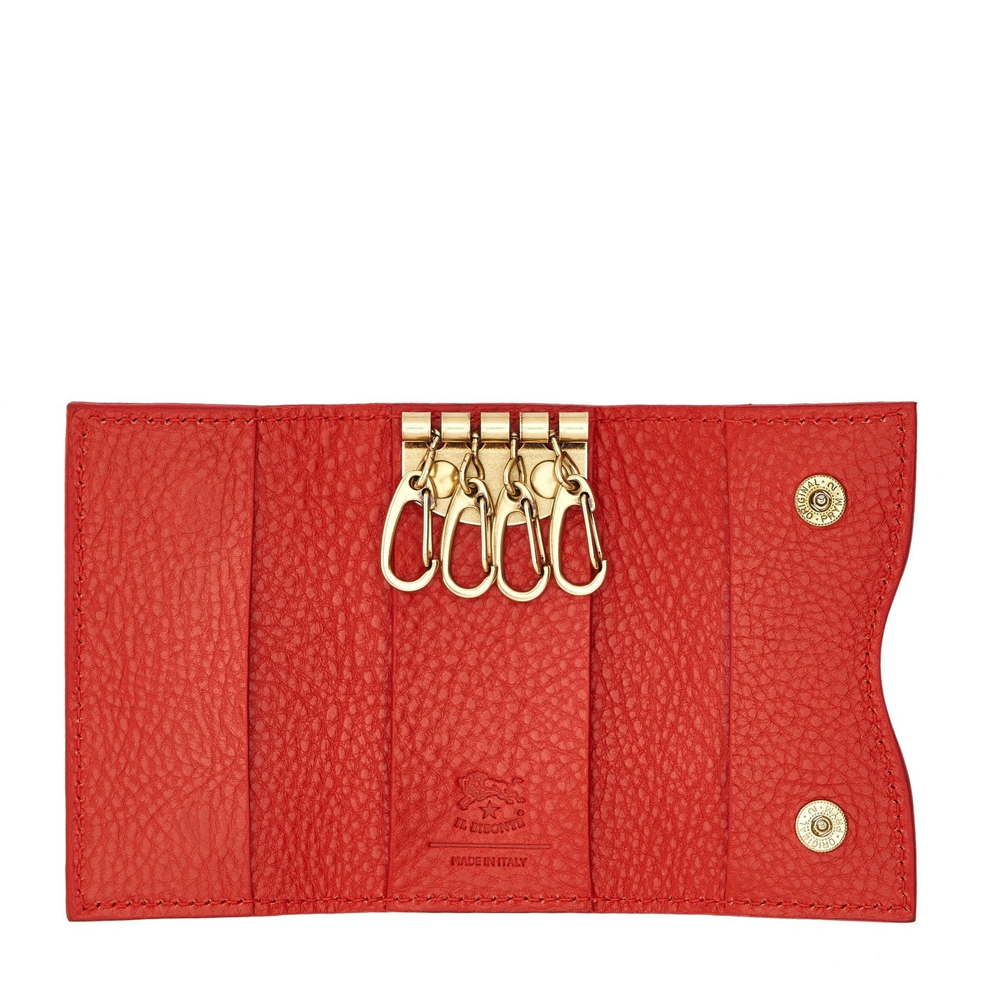 Oliveta | Porte clefs pour femme en cuir couleur rouge vif