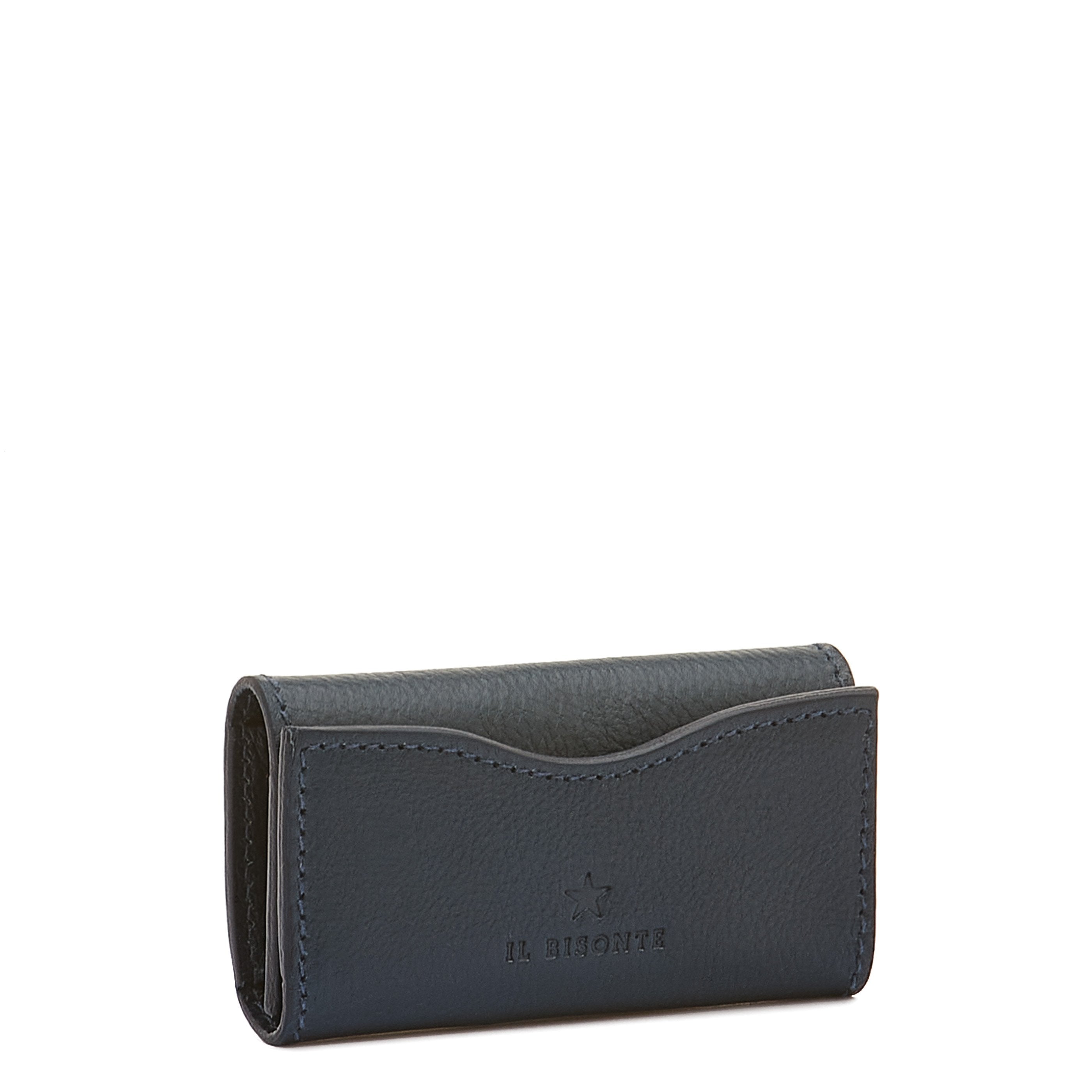 Oliveta | Porte clefs pour femme en cuir couleur bleu
