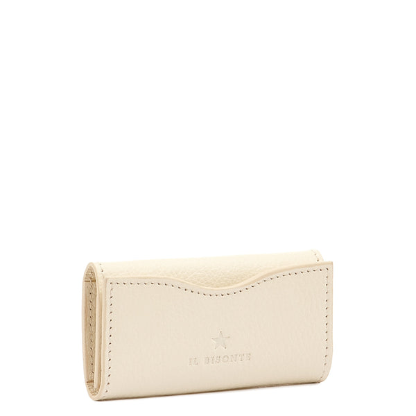 Oliveta | Porte clefs pour femme en cuir couleur lait