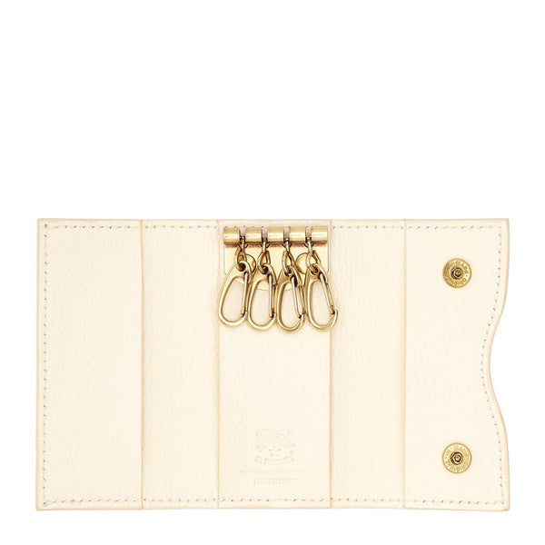 Oliveta | Porte clefs pour femme en cuir couleur lait