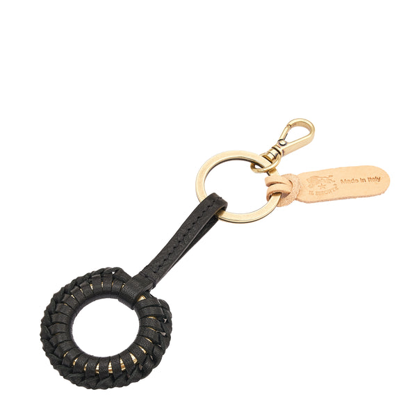 Tessa | Women's keyring in leather color black