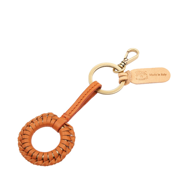 Tessa | Women's keyring in leather color caramel