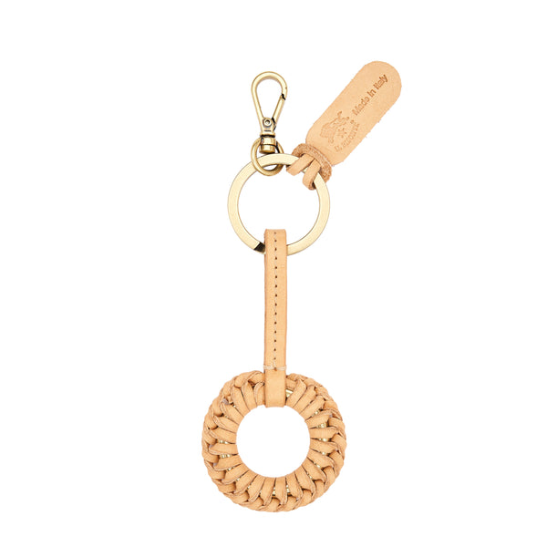Tessa | Women's keyring in leather color natural