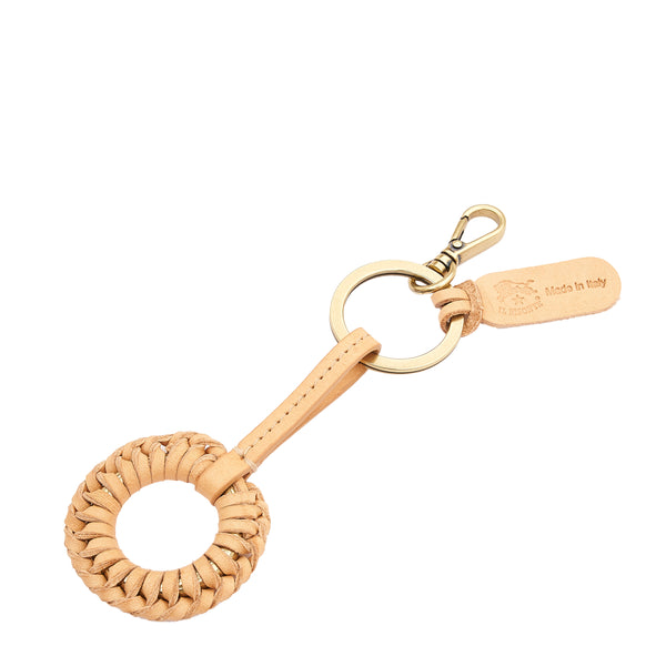 Tessa | Women's keyring in leather color natural