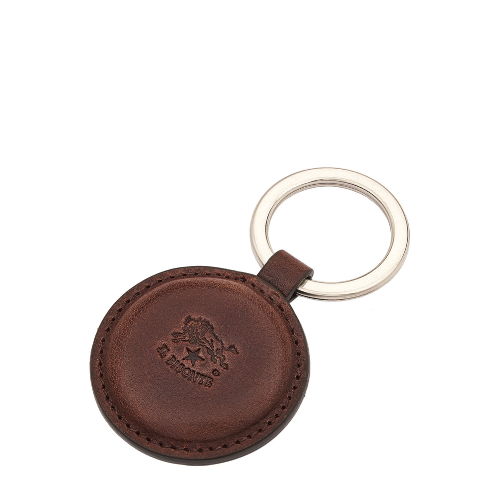 Duccio | Men's keyring in vintage leather color coffee