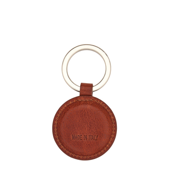 Duccio | Men's keyring in vintage leather color sepia