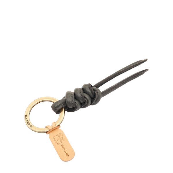 Snodo | Women's keyring in vintage leather color grafite