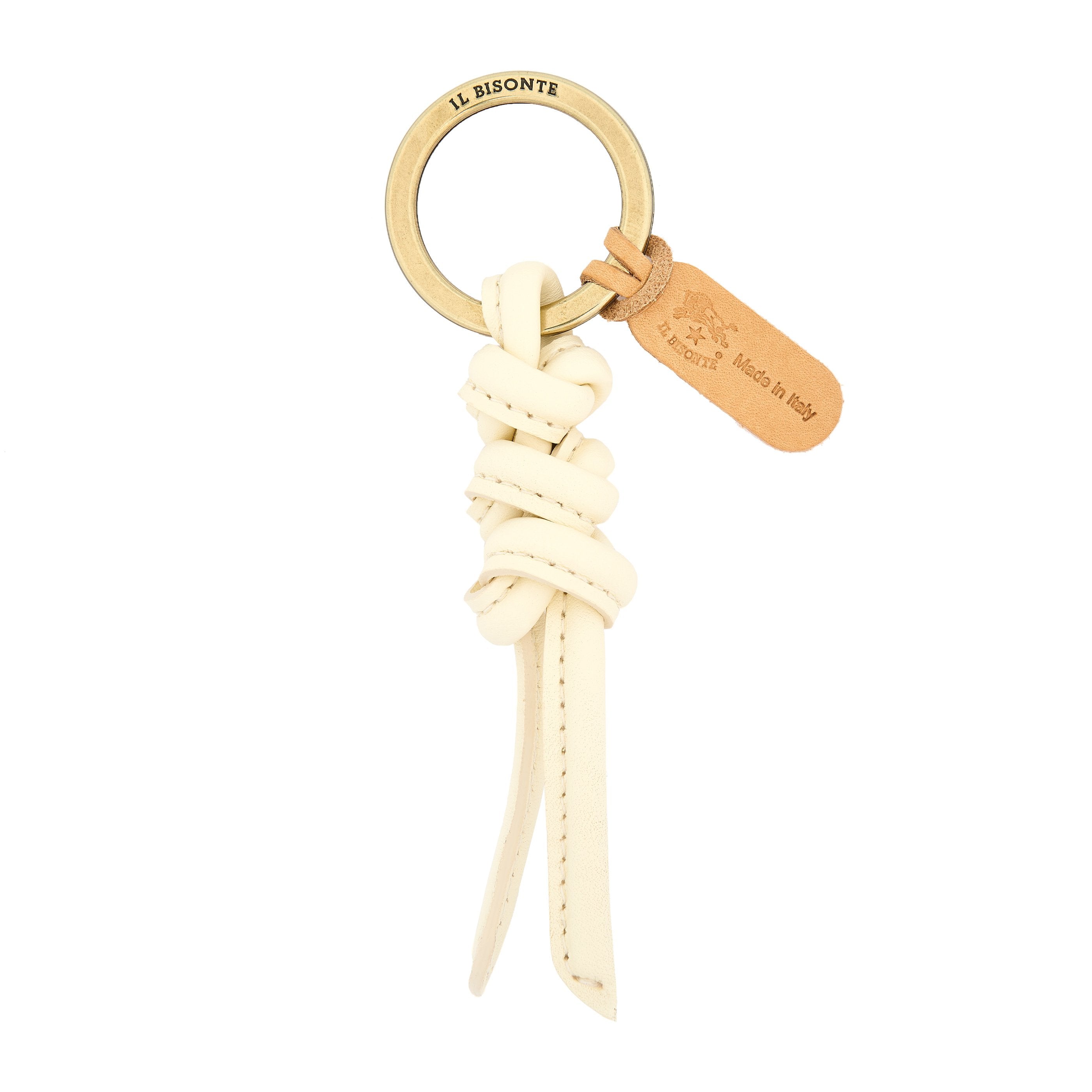 Snodo | Porte clefs pour femme en cuir couleur lait