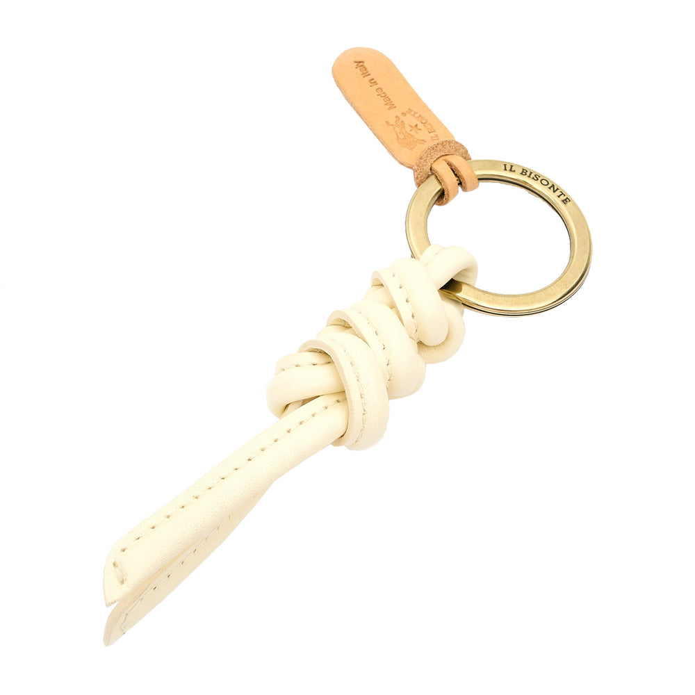 Snodo | Porte clefs pour femme en cuir couleur lait
