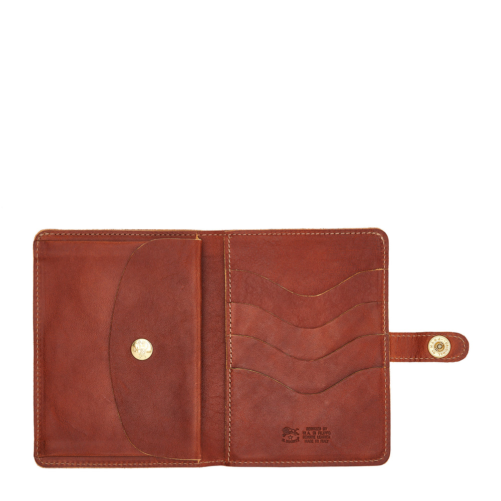 Women's wallet in vintage leather color sepia