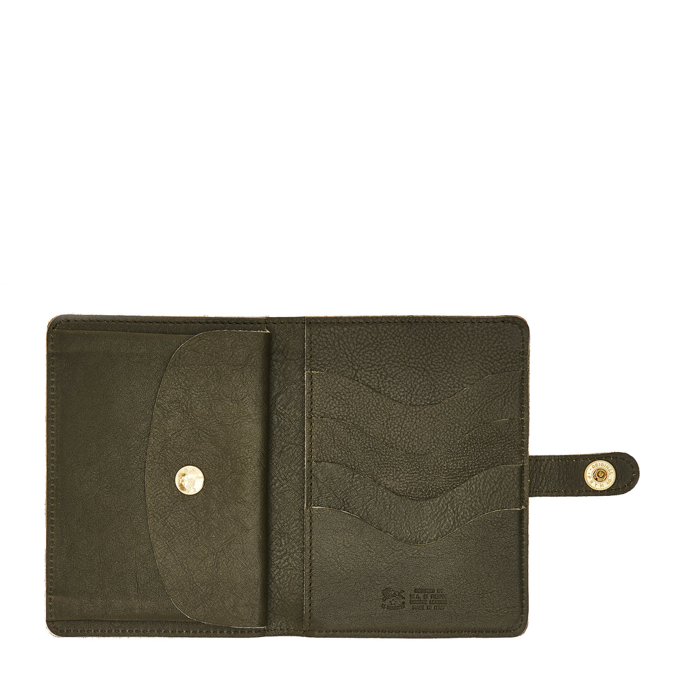 Women's wallet in vintage leather color forest