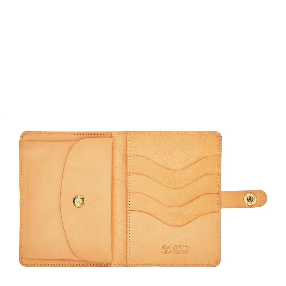 Women's wallet in calf leather color natural