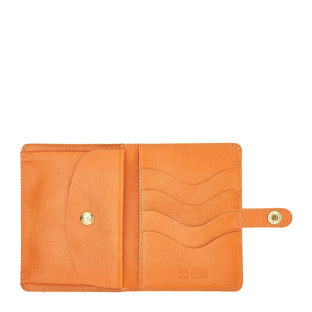 Women's wallet in leather color caramel