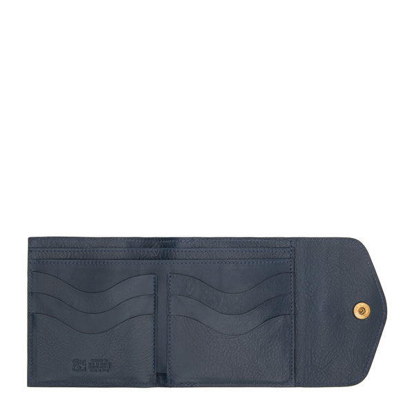 Women's wallet in calf leather color blue