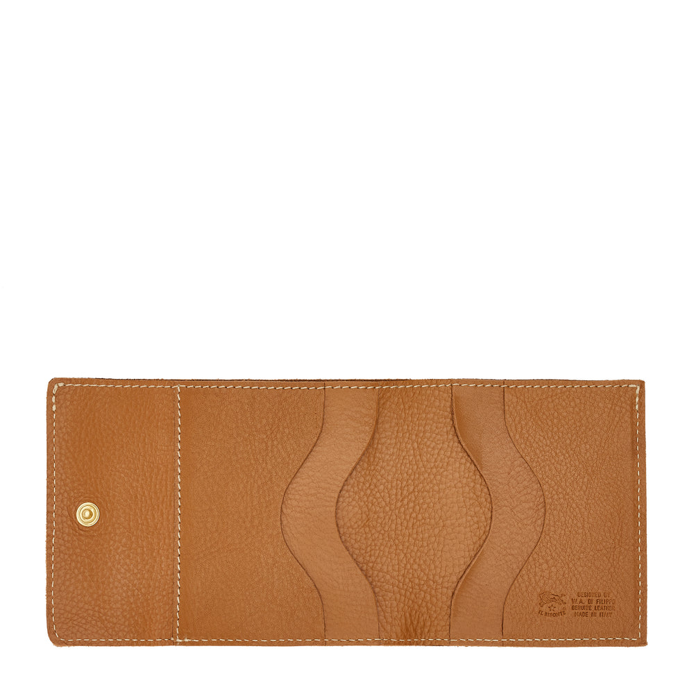 Wallet in leather color gianduja