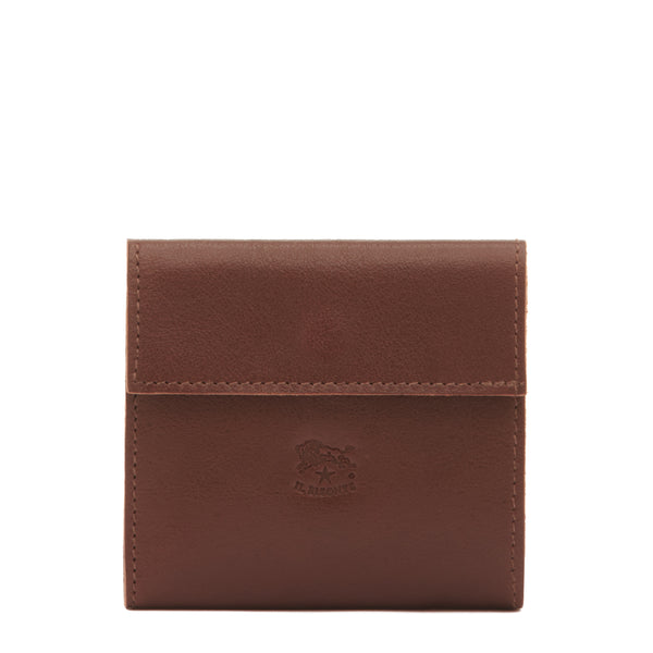 Wallet in calf leather color brown