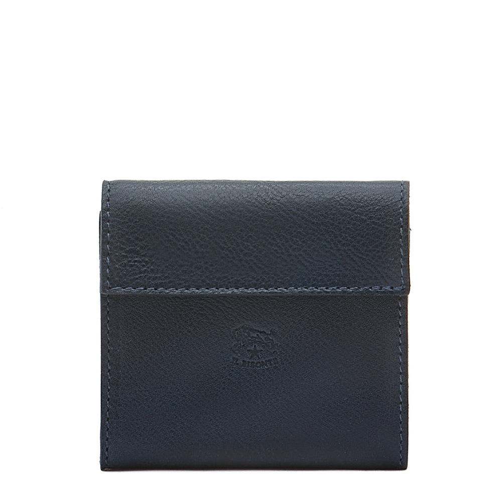 Portefeuille en cuir couleur bleu
