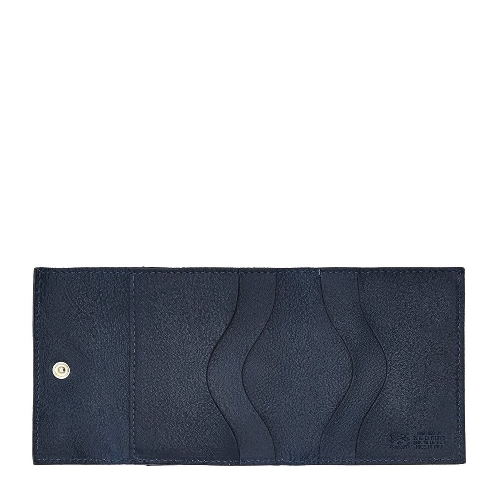 Portefeuille en cuir couleur bleu