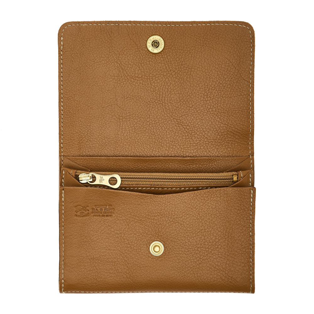 Alberese | Wallet in leather color gianduia