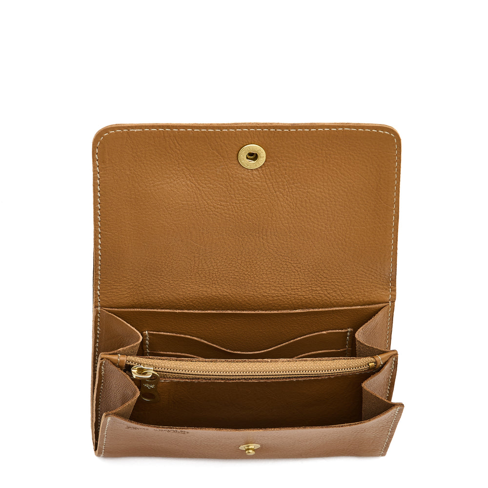 Alberese | Wallet in leather color gianduia