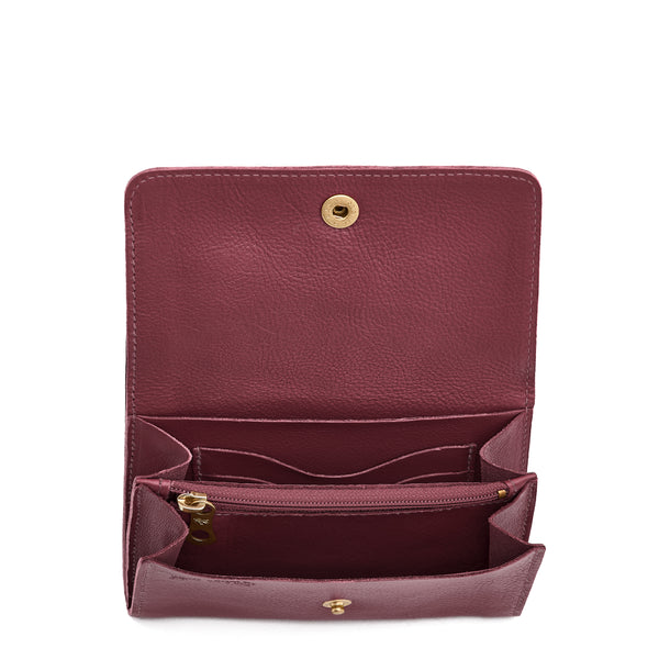 Alberese | Wallet in leather color black cherry