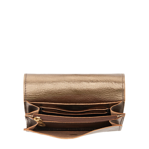 Alberese | Wallet in metallic leather color metallic bronze