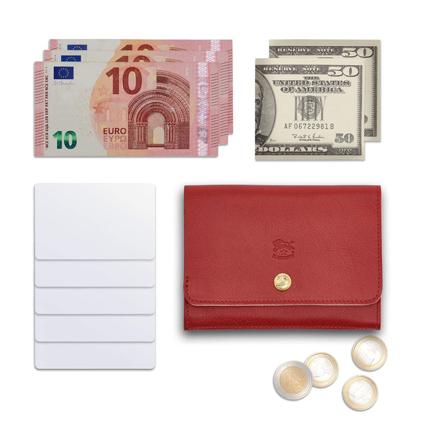 Alberese | Portefeuille en cuir couleur rouge