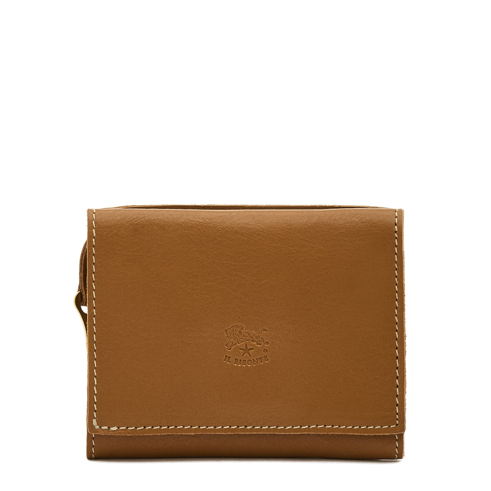 Wallet in leather color gianduia