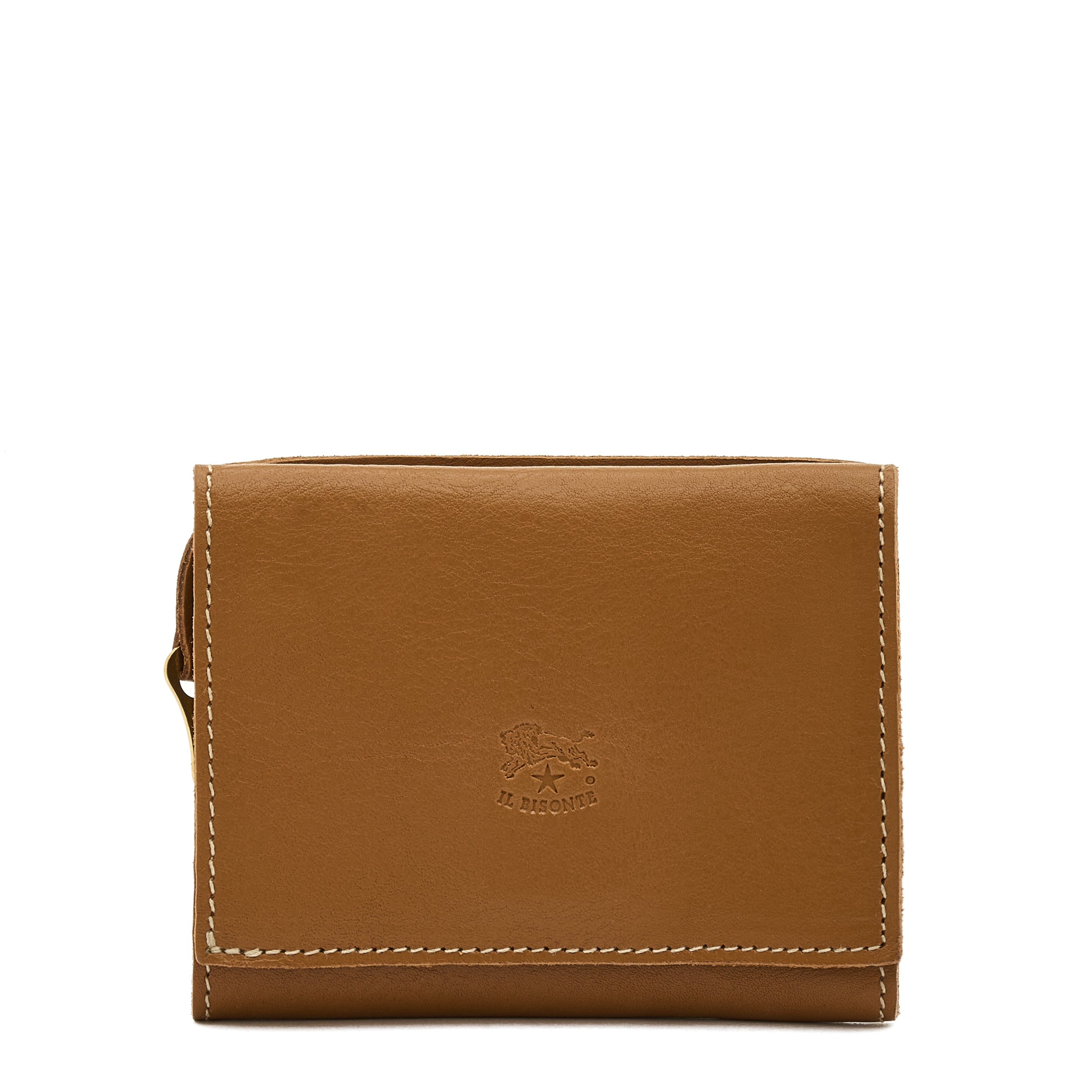 Wallet in leather color gianduia