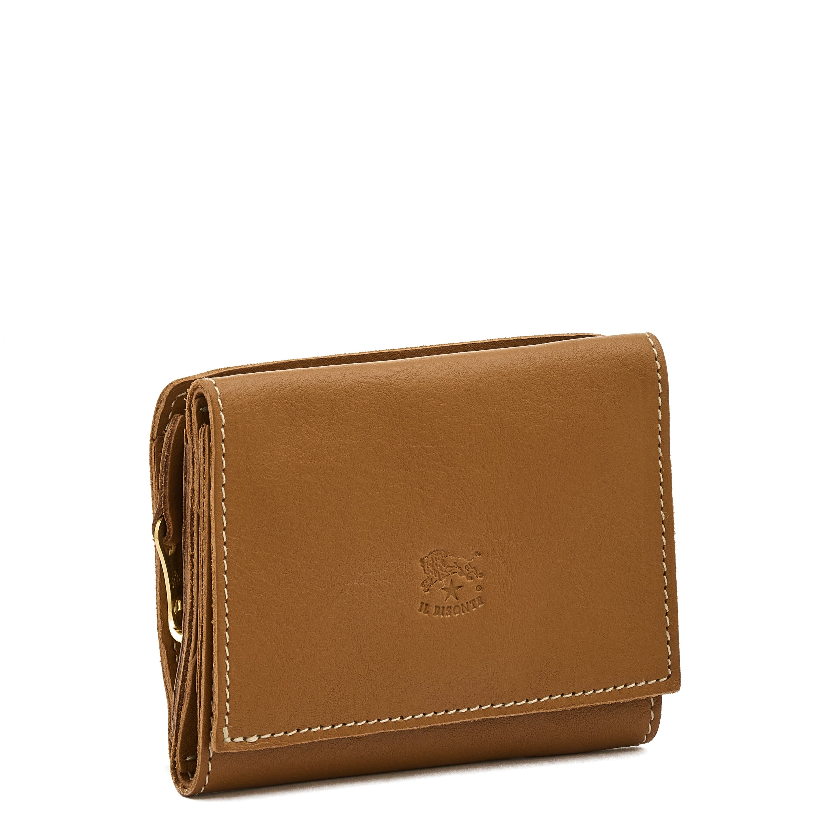 Wallet in leather color gianduia