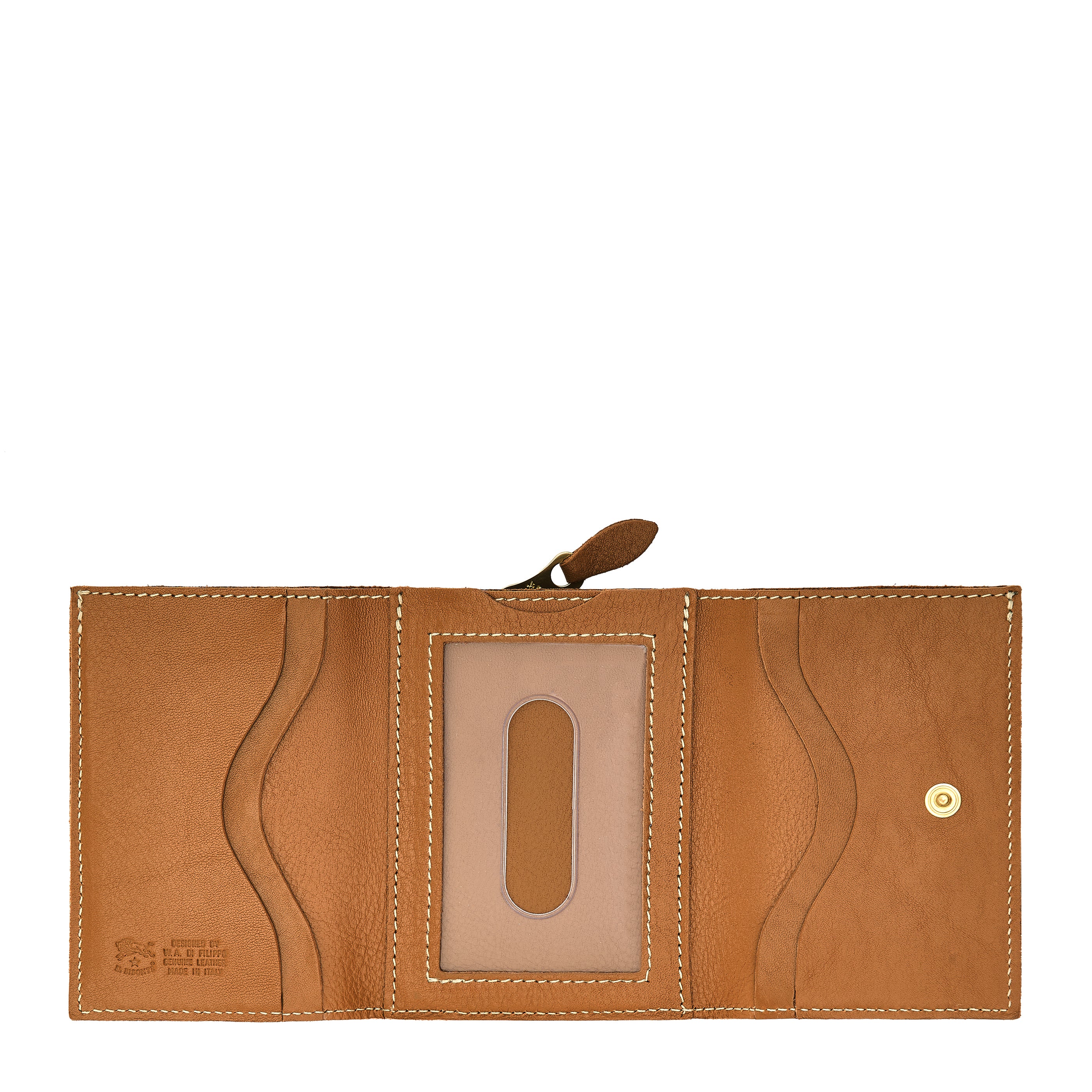 Wallet in leather color gianduia