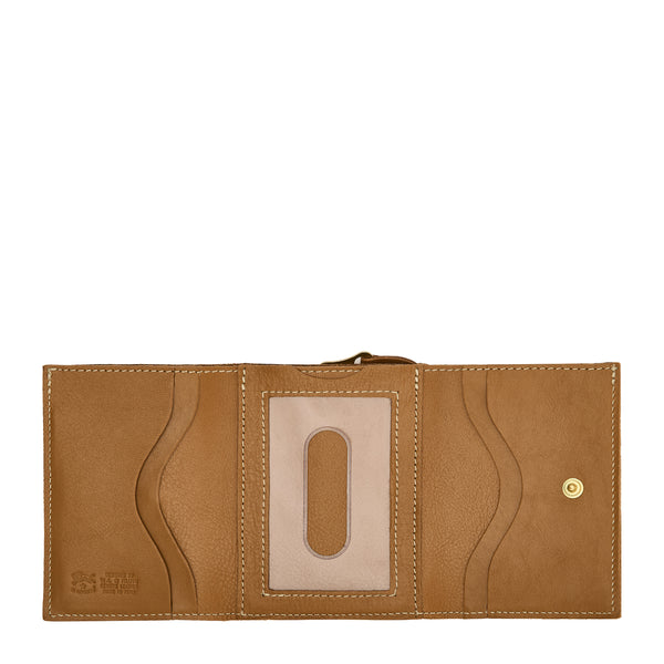 Wallet in leather color gianduia