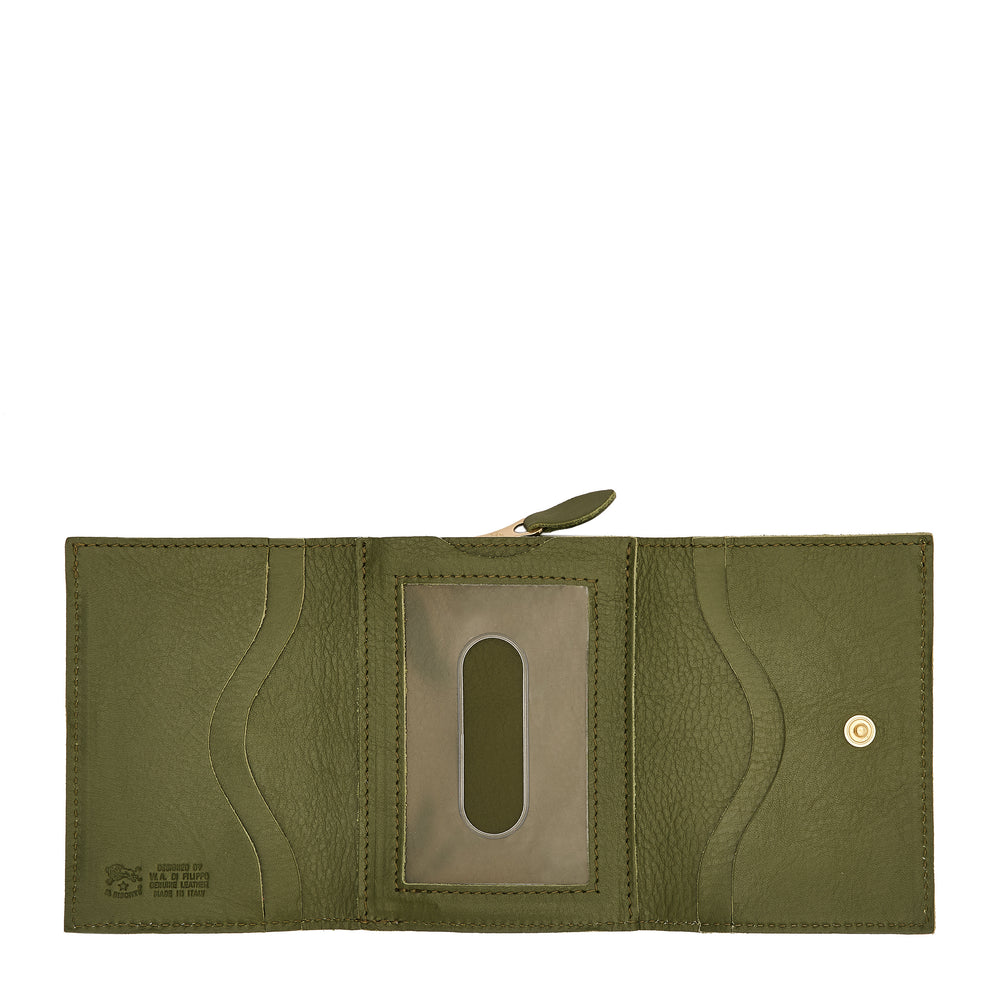 Wallet in leather color cypress