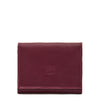 Wallet in leather color black cherry