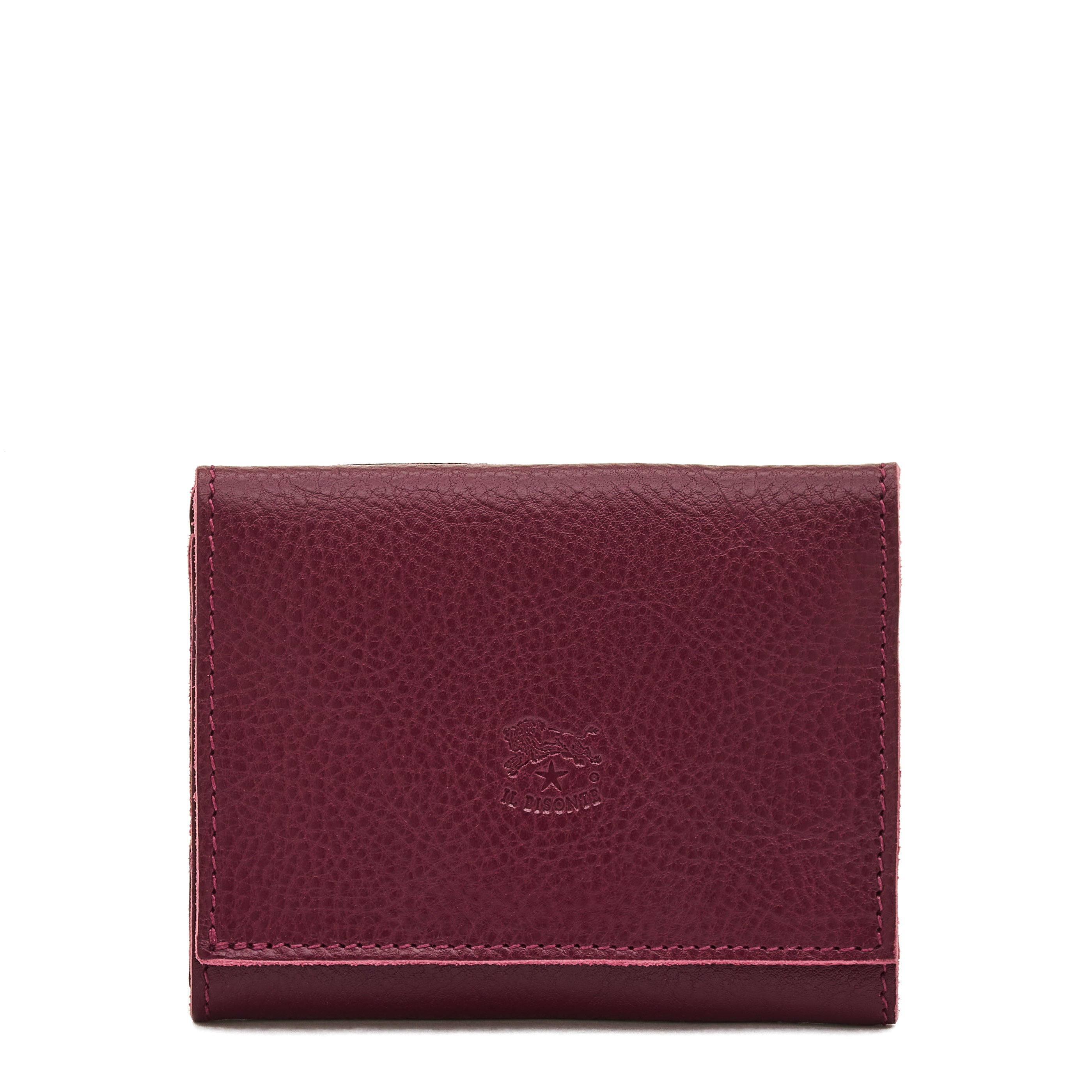 Wallet in leather color black cherry