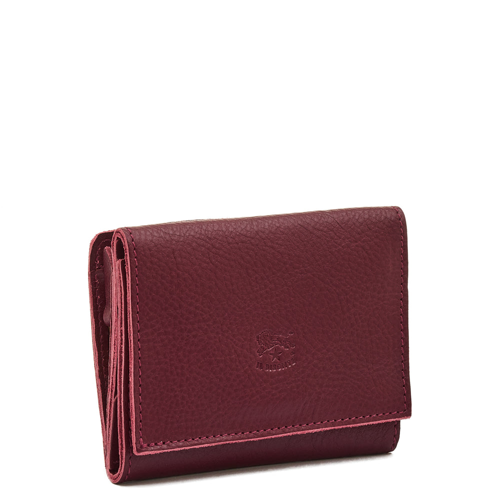 Wallet in leather color black cherry