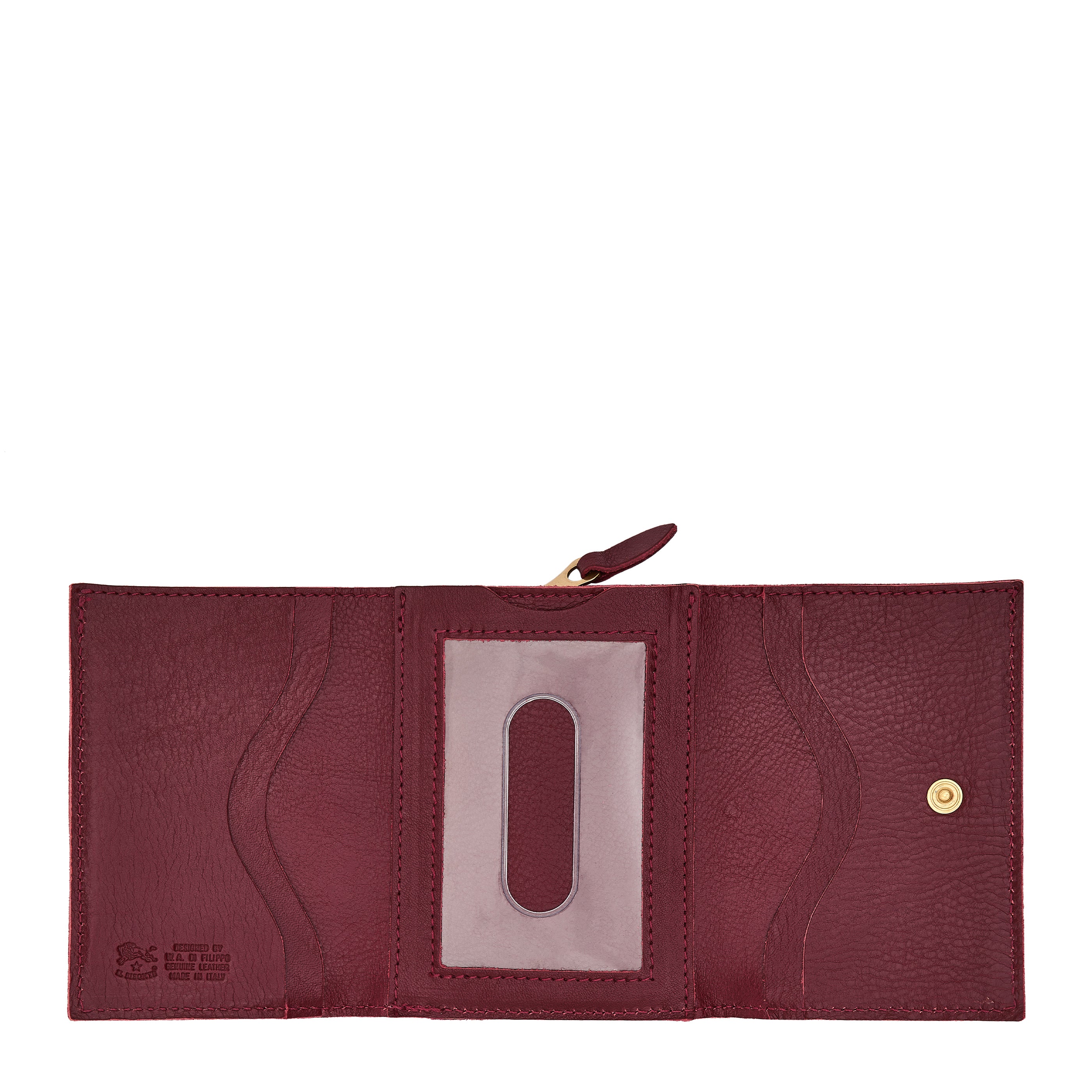 Wallet in leather color black cherry