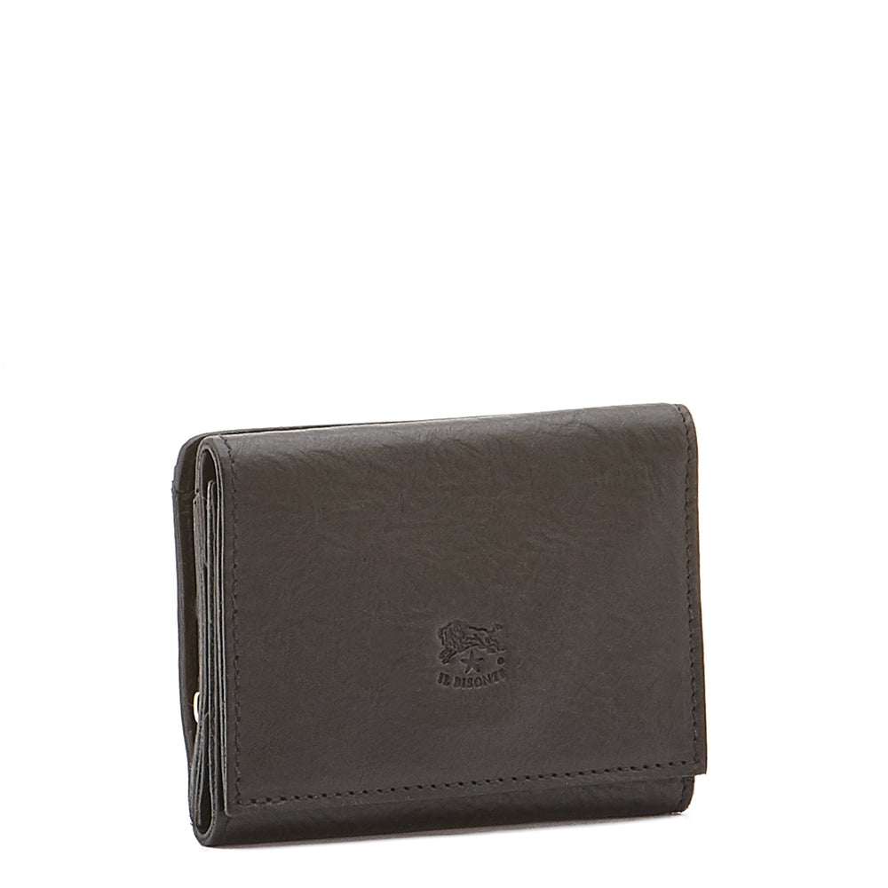 Wallet in calf leather color black