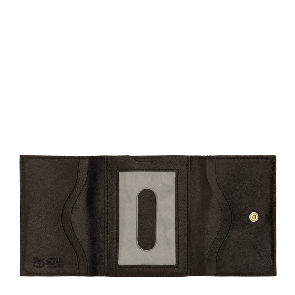 Wallet in calf leather color black