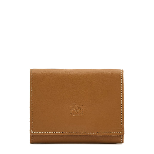 Wallet in leather color gianduia