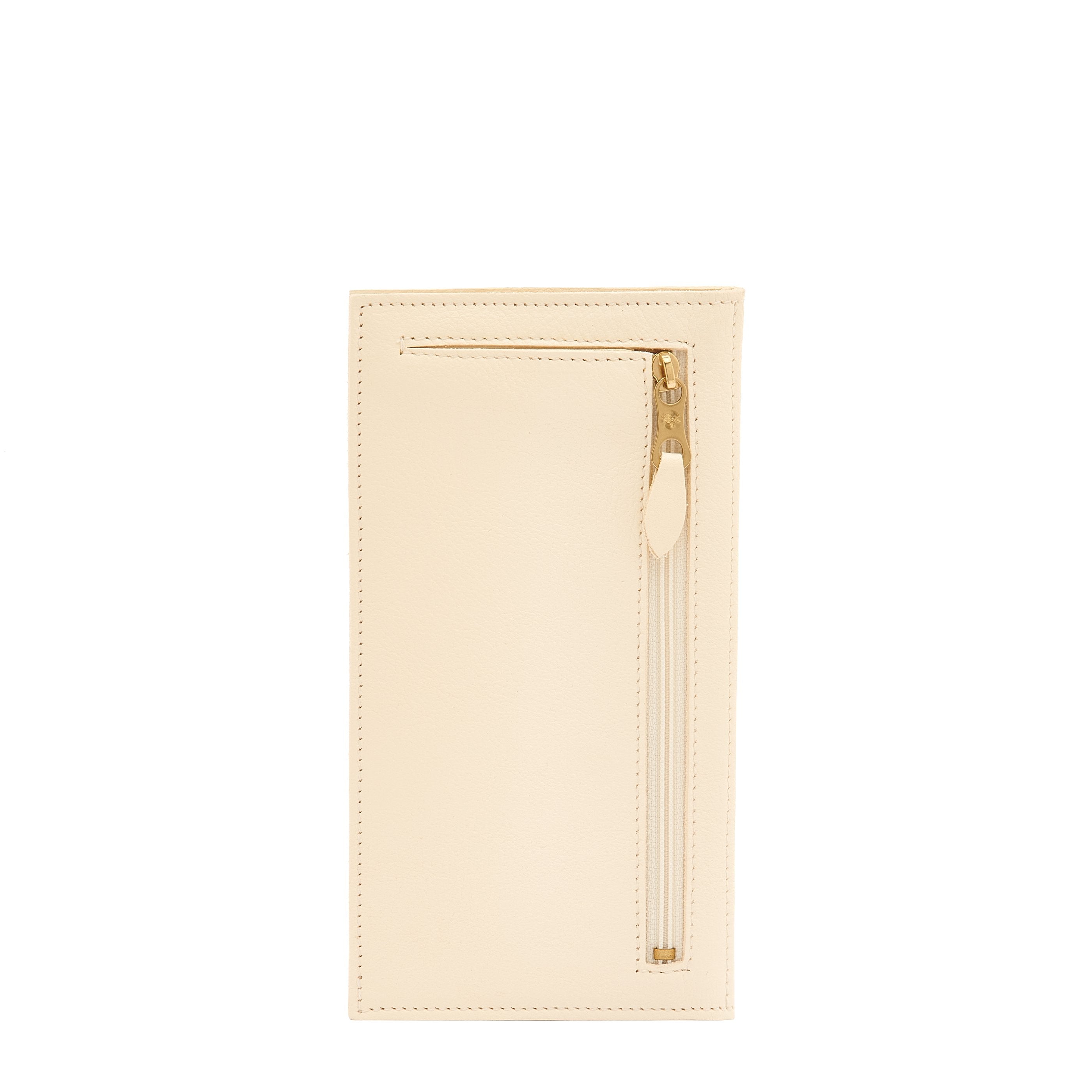 Wallet in leather color milk