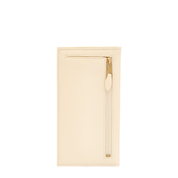 Wallet in leather color milk