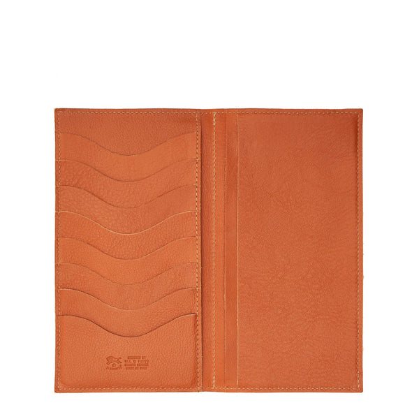 Portafoglio in pelle colore caramello