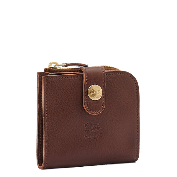 Women's wallet in leather color brown