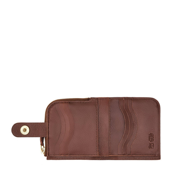 Women's wallet in leather color brown