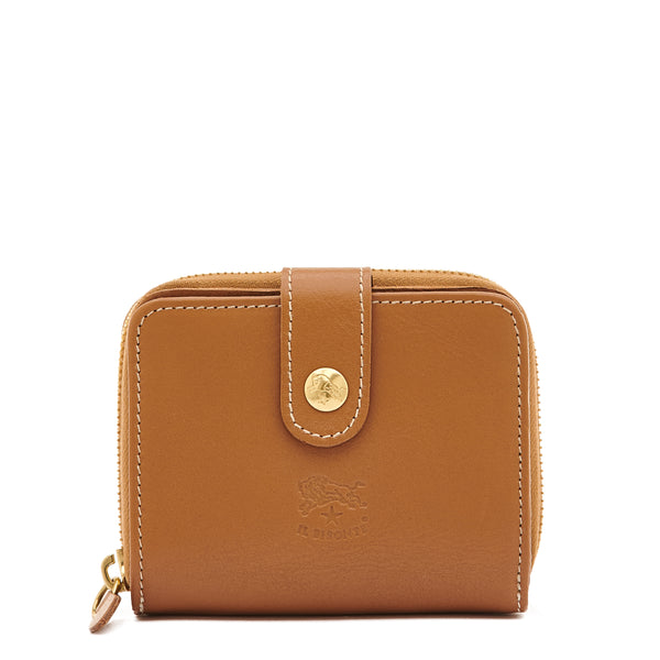 Women's wallet in leather color gianduja